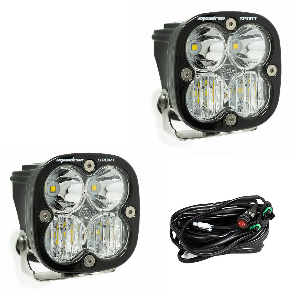 Squadron Sport Black LED Auxiliary Light Pod Pair - Clear