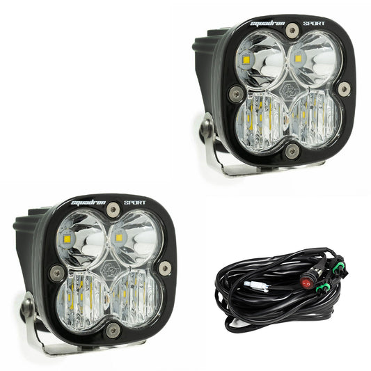 Squadron Sport Black LED Auxiliary Light Pod Pair - Clear
