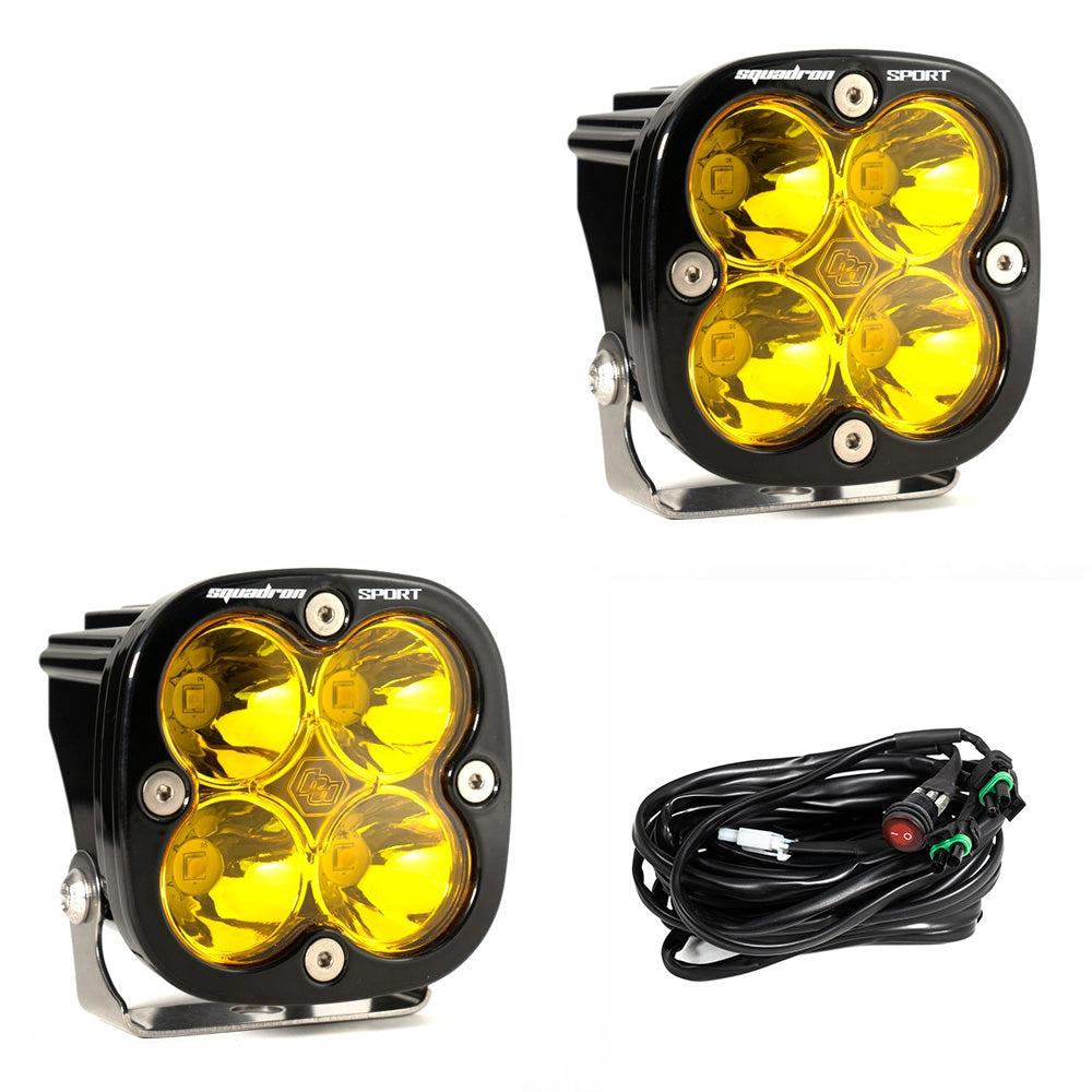 Squadron Sport Black LED Auxiliary Light Pod Pair - Baja Amber