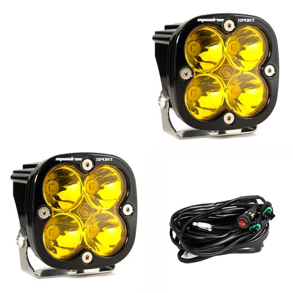 Squadron Sport Black LED Auxiliary Light Pod Pair - Baja Amber