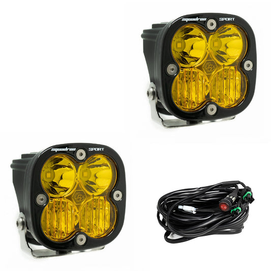 Squadron Sport Black LED Auxiliary Light Pod Pair - Baja Amber